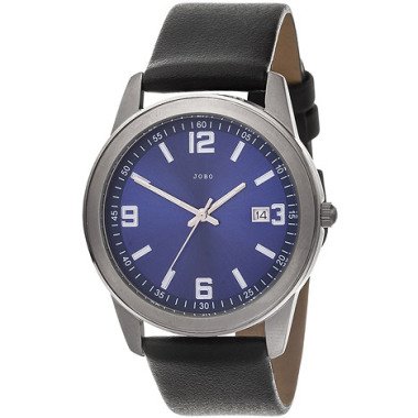 Quarz Teure Uhr & JOBO Herren Armbanduhr Quarz Analog blau Titan Lederband