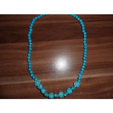 Schöne Perlen Halskette Handmade 23 cm