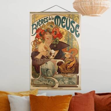 Stoffbild Kunstdruck mit Posterleisten Hochformat