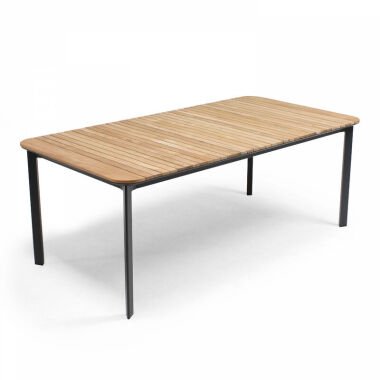 Tempa Tisch aus Aluminium und Teak Holz Holz