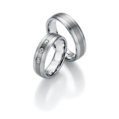 Titan-Verlobungsring aus Titan & Titan & Steel Mit Diamant Paar Ehering