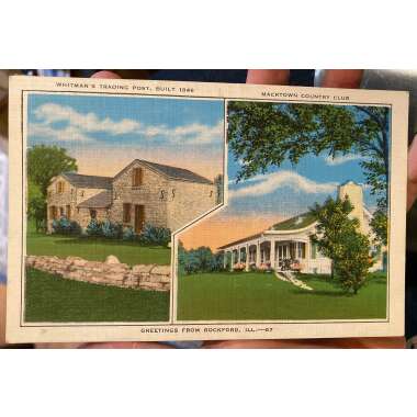 Antike Leinen Postkarte Von Whitman Es Trading