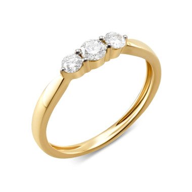 Brillantschmuck aus Gold 585 & Trilogie-Ring, Brillant, feines Weiß, SI