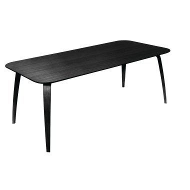 Designer Massivholztisch & Gubi Gubi Dining Table rechteckig schwarz gebeizte