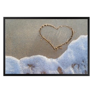 Fußmatte Herz am Strand