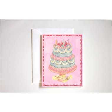 Geburtstagskarte, Geburtstagstorte Rosa