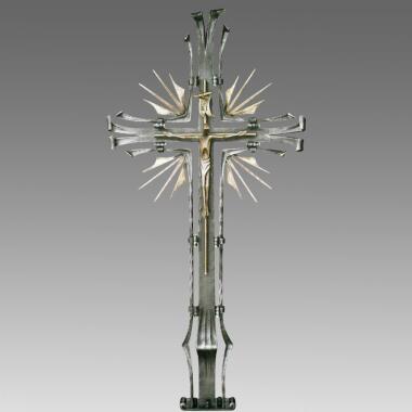 Grabkreuze mit Jesus & Grabkreuz mit Jesus Figur modern Metall Salvo /