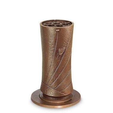 Grabvase aus Bronze & Bronze Grab Vase versenkbar / braun Garda