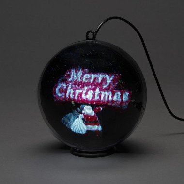 LED Weihnachtskugel Geschenktüte RGB in Schwarz