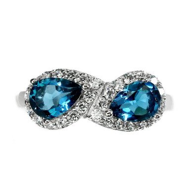 London Blaue Topas 925 Sterling Silber Ring Einzigartige Edelsteine Ringe