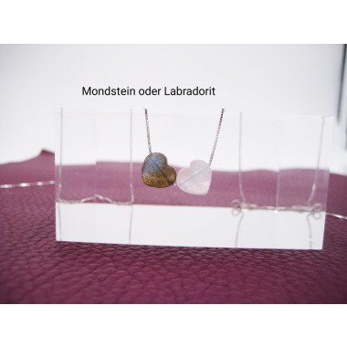Mondstein-Halskette, Labradoritherz, 925 Silber, Gold Filled, Rosegold