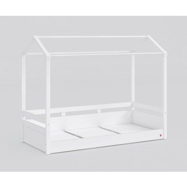 Montessori Hausbett 90x200 cm Weiß