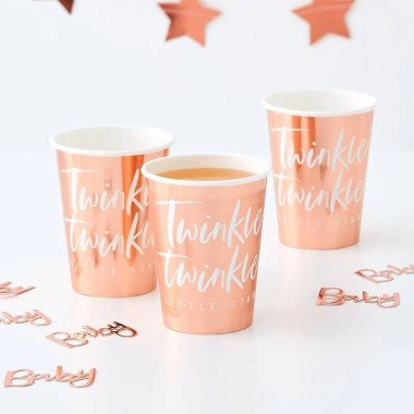 Rose Gold Baby Shower Cups Twinkle Little