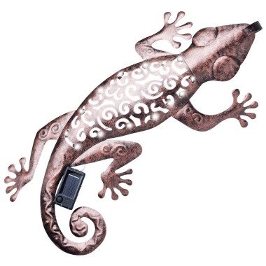 Solar Wandleuchte Gecko LED Beleuchtung Metall