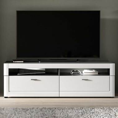 Weiß graues TV Lowboard in modernem Design