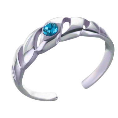 Zehenring Zehring Kristalle 925 Silber Fuss Schmuck Ring