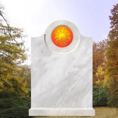 Ausgefallener Grabstein aus Naturstein & Grabmal mit Sonnenglas