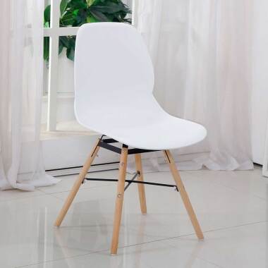Esstisch Stühle in Weiß Kunststoff Retro Style (Set)