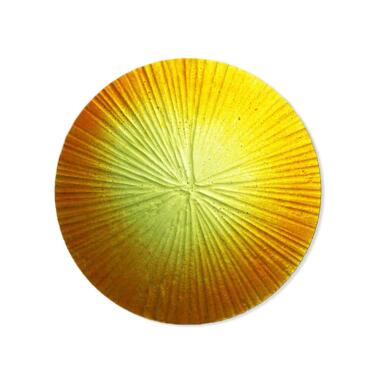 Kreisförmiges Reliefglas für Grabsteine in Gelb Glasornament R-25 / 20cm