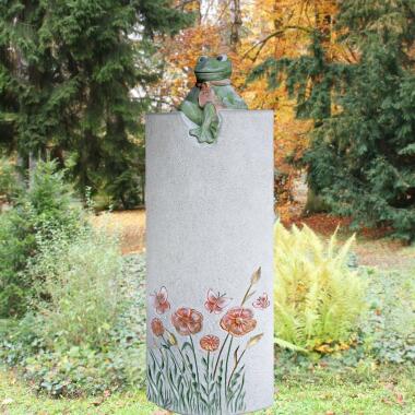 Moderner Kindergrabstein & Kinder Grabstein für Kind mit Frosch Figur Froggy