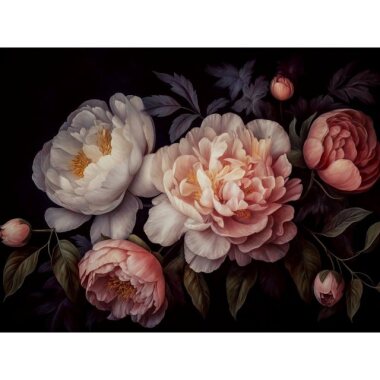 Platzset, Romantik im Dunkeln: Üppiges Gothic-Blumenarrangement