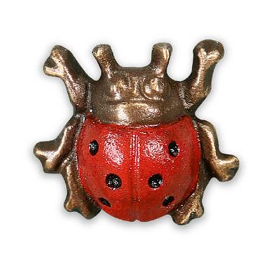 Rote Marienkäfer-Grabfigur aus Bronzeguss Marienkäfer