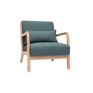 Skandinavischer Sessel aus graugrünem Stoff