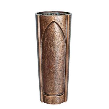 Stilvolle Bronze Grab Vase / braun / 18cm Kleio