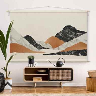 Wandteppich Landschaft in Marmor und Kupfer II