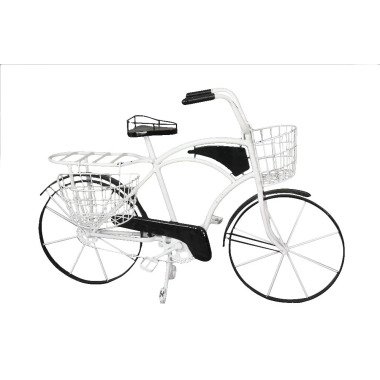 Weiß Metall Fahrrad Garten Dekor