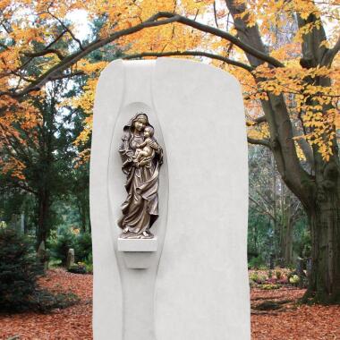 Ausgefallener Grabstein mit Figur & Marmor Grabstein mit Madonna Figur Maria