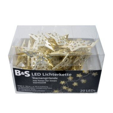 B&S LED-Lichterkette LED Batterie Metallsternen