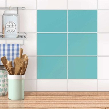 Fliesenfolien unifarben für Küche & Bad Design: Türkisgrün Light 20x15 cm