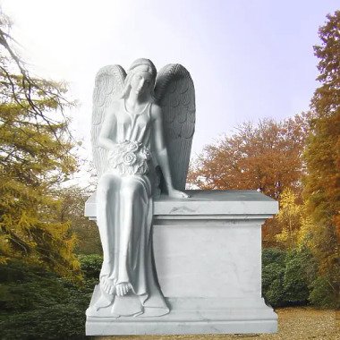 Grabstein mit sitzendem Engel