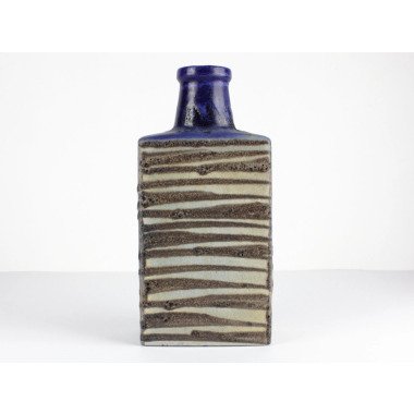 Grabvase in Grau & Blaue Fat Lava Keramik Vase Von Scheurich 281 31, 70Er