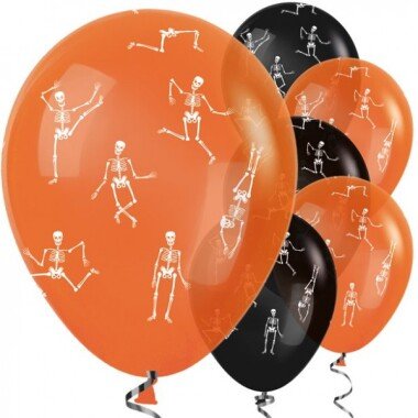 Halloween Ballons 25 Stück schwarz/orange Latex 30cm