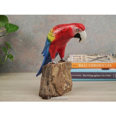 Holz Papagei Vogel Skulptur, Statue, Liebhaber