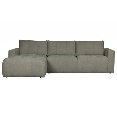 Longchair-Sofa Bar Links Stoff Warm Grey