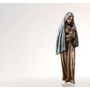 Madonnafigur aus Bronze als Grabschmuck