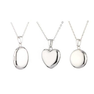 Medaillon-Kette in Silber & Melon Foto Medaillon Rund Oval Herz Halskette