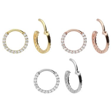 Piercinginspiration 18 Karat | 750Er Gold Ring 13 Kristalle Piercing Segmentring
