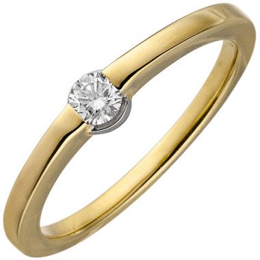 SIGO Damen Ring 585 Gold Gelbgold 1 Diamant