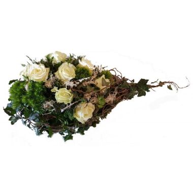 Urnengesteck & modernes Grabgesteck mit weißen Rosen
