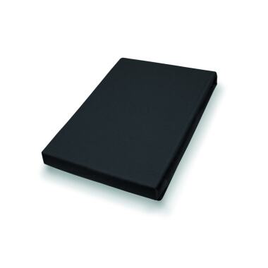 Vario Jersey-Spannbetttuch schwarz, 100 x 200 cm