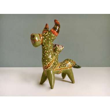 Vintage Folklore Esel Figur Skulptur Mexiko Ton Keramik Handbemalt