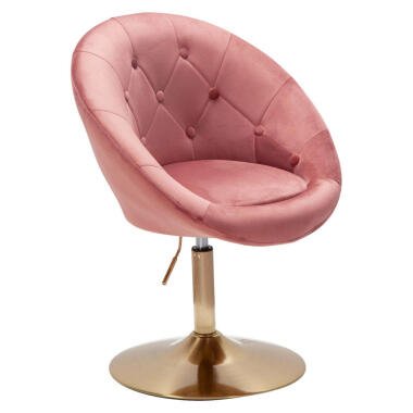 Wohnling Sessel rosa gold Samt Eisen B/H/T: