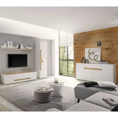 Wohnzimmermöbel 4-tlg. inkl. LED-Beleuchtung