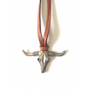Büffel Halskette, Longhorn Bull Head Kuh