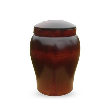 Grab Urnen Modell aus Holz & Noble Urne aus Holz rund online Savio / Nussbaum