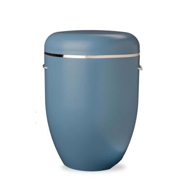 Grab Urnen Modell in Blau & Blaue Bio Urne mit Schmuckband Arboform Serona